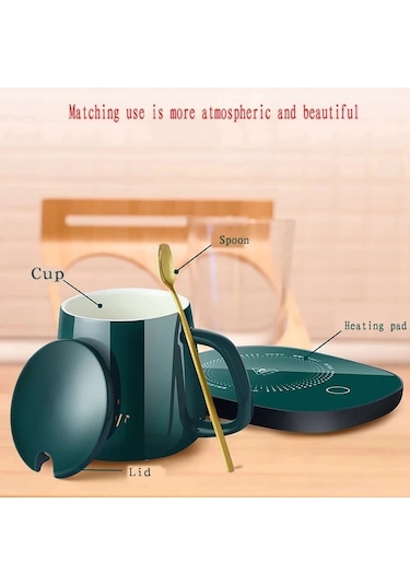 Kahve Kupa Isıtıcı Ped Bardak Isıtıcı Coaster Sabit Sıcaklık Isıtma Usb Green Pad No Cup Usb Yeşil