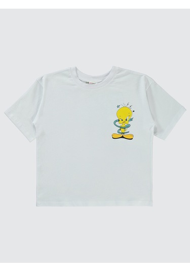 Tweety Kız Çocuk Tişört 10-13 Yaş Beyaz Beyaz