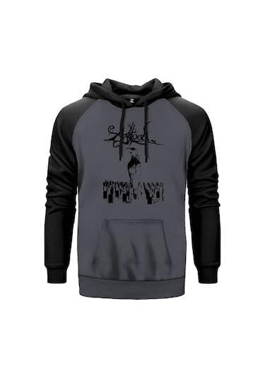 Agalloch Crown Gri Reglan Kol Unisex Sweatshirt Hoodie Gri