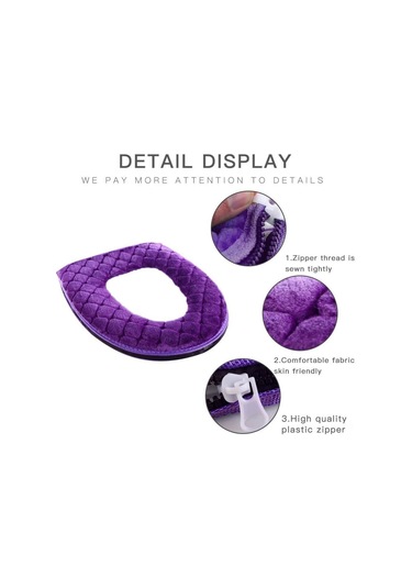 Kosona Yumuşak Plüsh Tuvalet Koltuk Örtüsü: Isı Sağlar, Yıkabilir, Dayanıklı, Renkli Seçenekler Gri Diğer