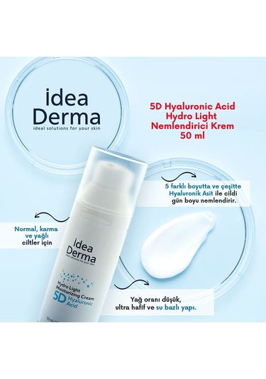 İdea Derma 5D Hyaluronic Acid Hydro Light Nemlendirici Krem 50 ML
