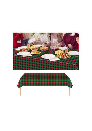 Homyl Yılbaşı Tek Kullanımlık Masa Örtüsü Tatil Su 1 Adet Küçük Kareli