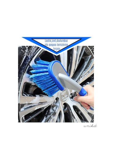 Premium Kısa Saplı Araç Tekerlek Lastik Fırçası Oto Lastik, Jant, Davlumbaz Ve Kumaş Paspas Yıkama Fırçası 1 Adet
