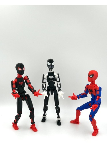 Spiderman, Miles Morales & Venom Üçlü Marvel Kahraman 3d Baskı Dummy Figür Seti
