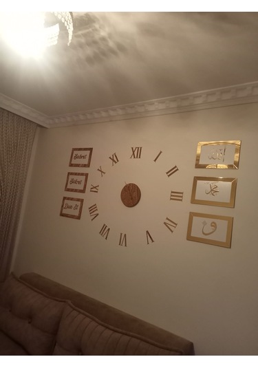 Salon Saat Seti Altın & Gümüş Çok Şık Göz Alıcı Gold - Gümüş