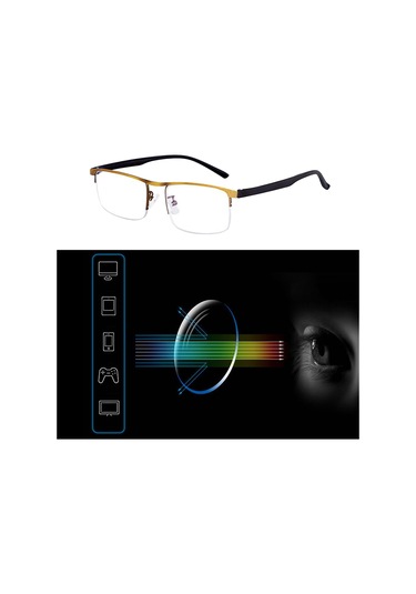 Homyl Unisex Presbiyopik Gözlükler Akıllı Progresif Altın-300-derece