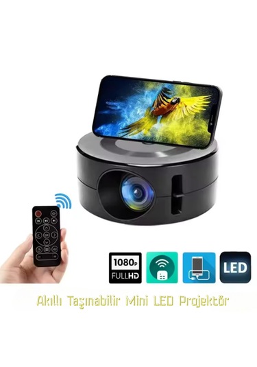 Akıllı Taşınabilir Mini Led Projektör 4k Hd 1500 Lümen Video Oyna