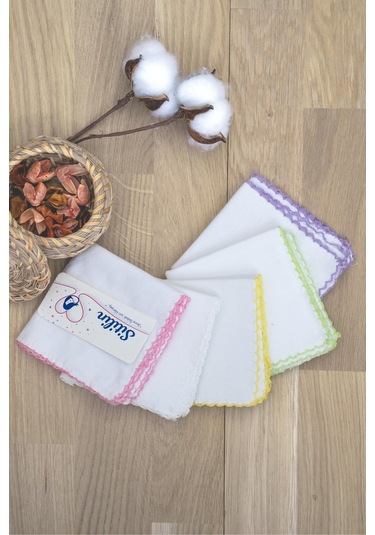 Organik %100 Pamuk Bebek Ağız Silme Mendili 10'Lu Bebek Mendil Stl6061