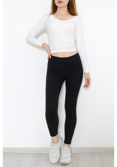 Mokashopin - Örme Kaşe Tayt Siyah - 10158.1567. 001