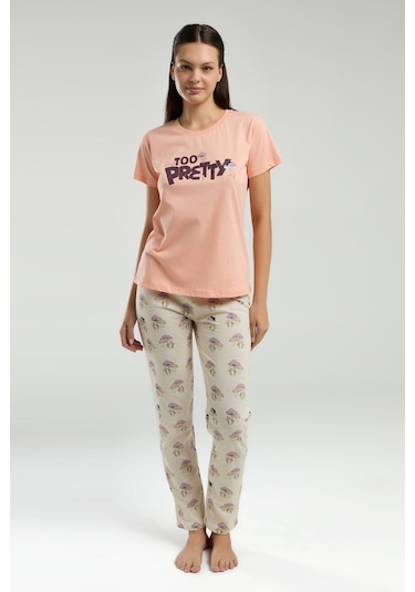 Rolypoly Kadın Turuncu Pijama Takımı Rp3585-s-v1 Turuncu