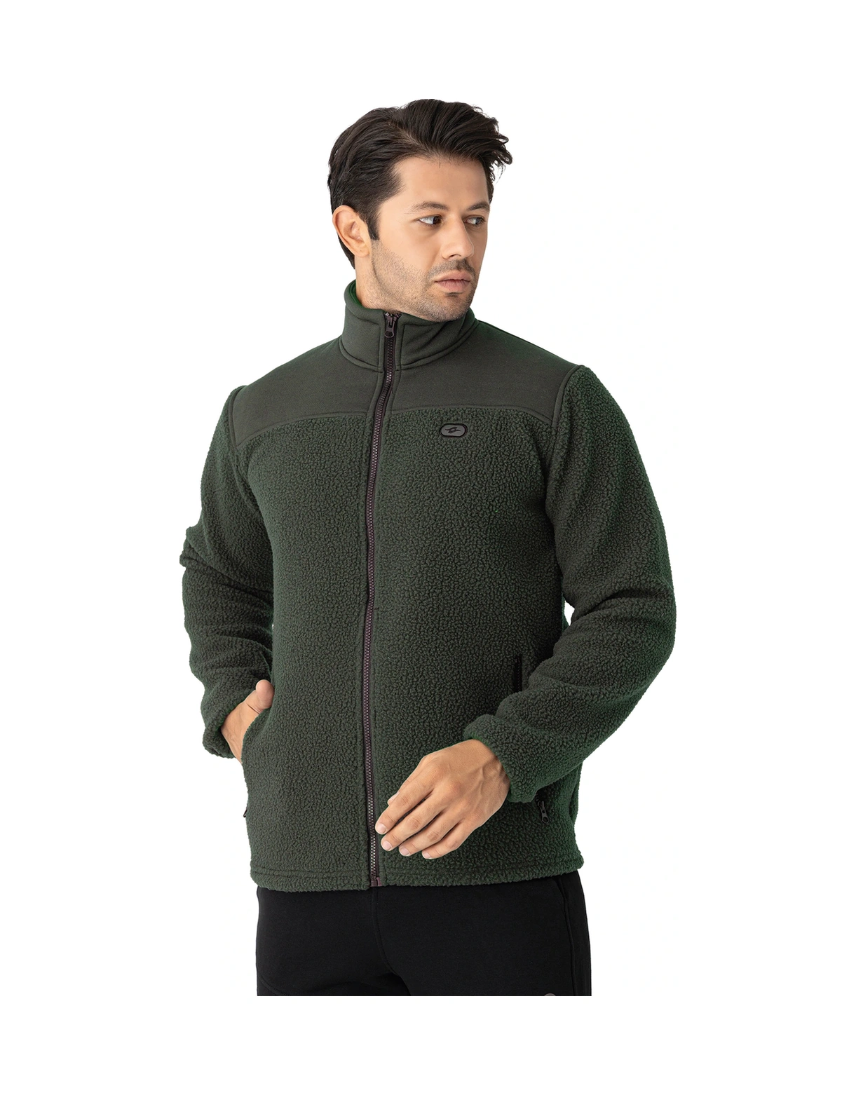 Crozwise Tam Fermuar 3 İplik Sweat Yeşil 6055-04 Yeşil