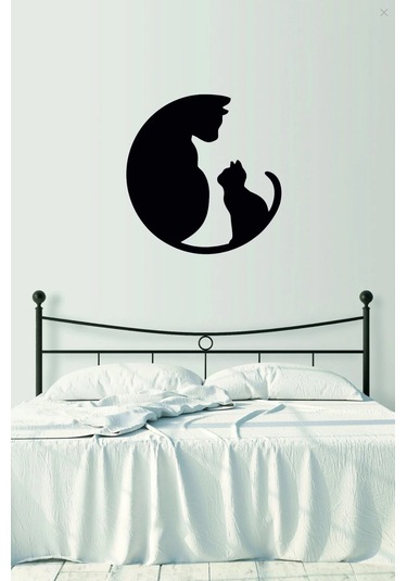 Kedi Temalı Ahşap Duvar Dekorasyonu -