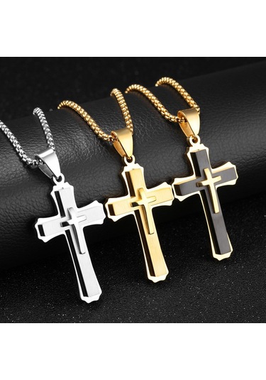 Siyah Opk Retro Geçişli Kolye Erkek Hediye