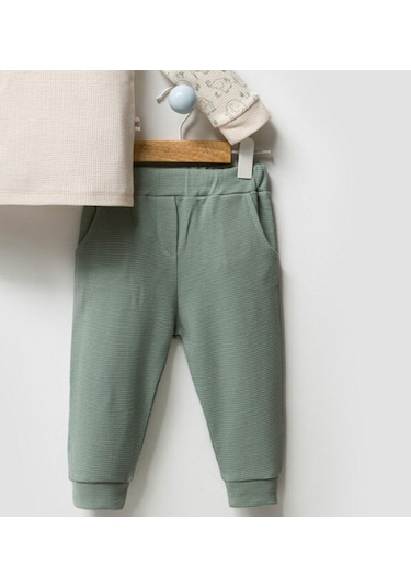 By Bubbles Unisex Bebek Fil Desenli İkili Takım Yeşil