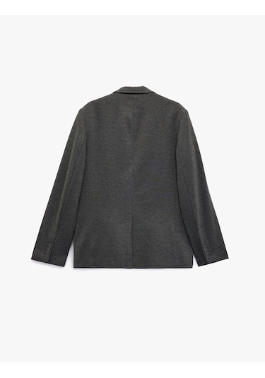 Koton Slim Fit Kapaklı Cep Detaylı Uzun Kollu Mono Yaka Blazer Ceket Antrasit 6wam50008hk Antrasit