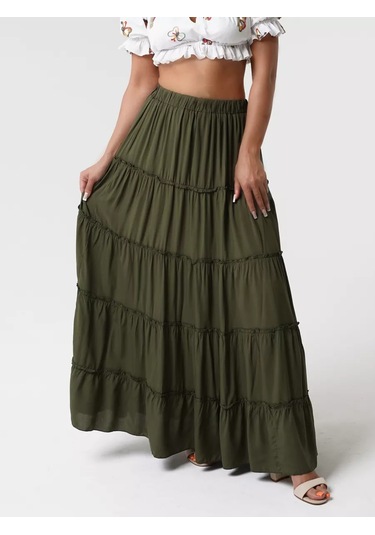 A.punto Tvoj Luk Uzun Maksi Etek 172119475 Khaki