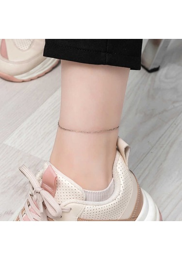 Gümüş Zincir Desenli Halhal