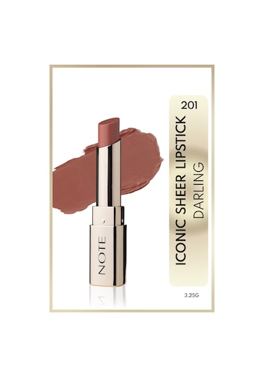 Note Cosmetique Iconic Sheer Lipstick 201 Darling Nemlendirici Parlak Ruj - Nude