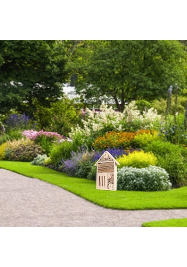 Xiyyadms Doğal Kaju Ahşap Böcek Oteli, Bahçe İçin Faydalı Böcek Yuva, Ekoloji Sağlığı Ve Gözlem Amaçlı Dekoratif Yuva Kutusu B Tipi
