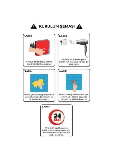Paslanmaz Çelik Havluluk / Yapışkanlı Sistem / Mat Siyah