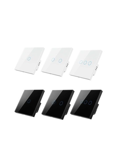 Ebitda Tuya Zigbee Zero Firewire Dokunmatik Duvar Uzaktan Kumanda Anahtarı Işık/ses Kontrolü Ab Fişi, Stil: 1 Grup Siyah