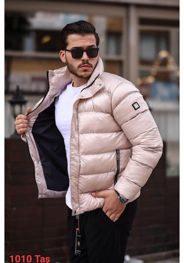 Classics Men Slim Fit Rüzgar Geçirmez Elyaf Dolgulu Mont Taş
