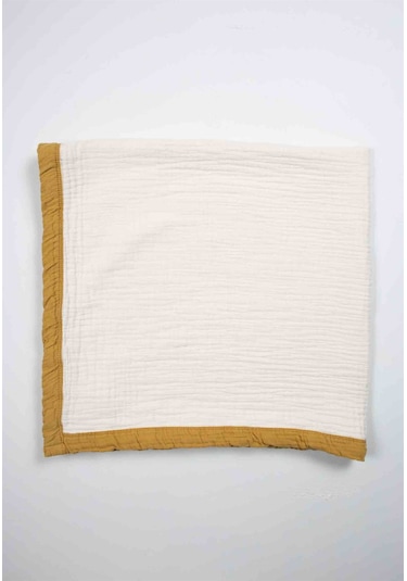 Cigit Kalın Biyeli Dört Kat Ham Battaniye 85x90 Hardal Hardal