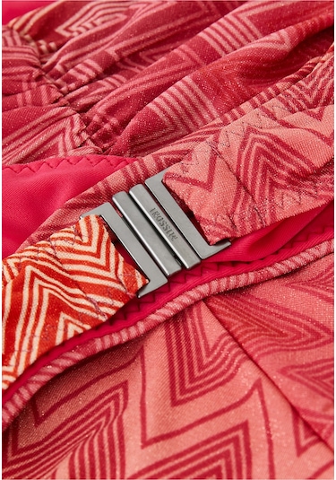 Missoni Zig Zag Lamé Esnek Naylon Bikini Parlak Pembe