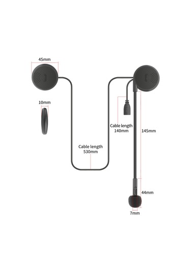 Vkemall M6 Motosiklet İnterkom Bluetooth Kulaklık Motosiklet Kask Kulaklığı Bluetooth 5.0 Kablosuz Kulaklık Buğday Siyahı