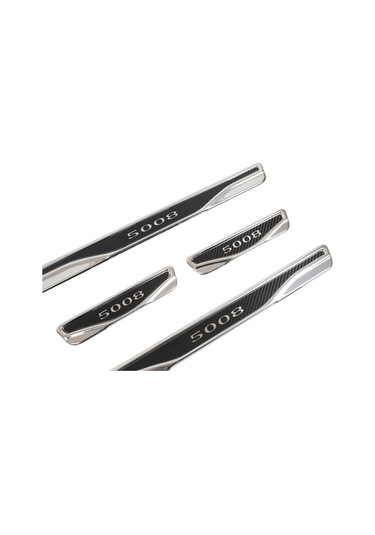 Peugeot 5008 Uyumlu Kapı Eşiği Karbon Krom 4 Parça