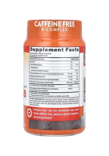 Nature's Truth, B-12 Energy Gummies, Natural Peach Raspberry, 48 Vegan Gummies