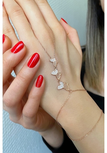 925 Ayar Gümüş Rose Kelebekler Şahmeran - 45100003 Rose Gold