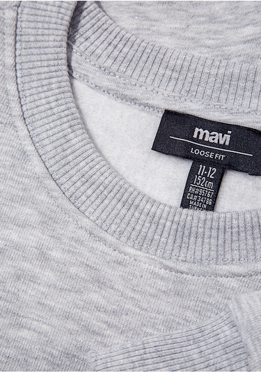 Mavi - Mavi Logo Baskılı Gri Sweatshirt 6s10031-85438