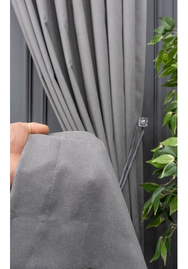 Evdepo Home Gri Fon Perde Tek Kanat (539795293) Gri