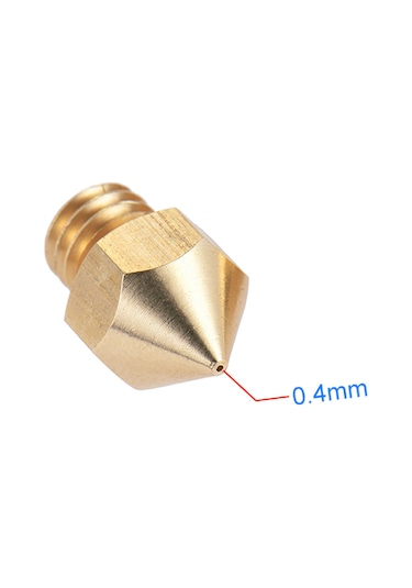 Takım Pirinç Nozul Ekstruder Baskı Kafası Gümüş 0.4 Mm 2 Adet