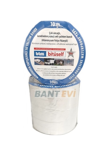 Ziftli Bitüself Oto Ses ve Su Yalıtımı Bandı 15cmx10m Alüminyum Kaplı Çatı İzolasyon Alubütil Bitüm