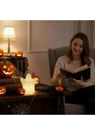 Masaüstü Işıklı Hayalet Helloween Dekor Standart