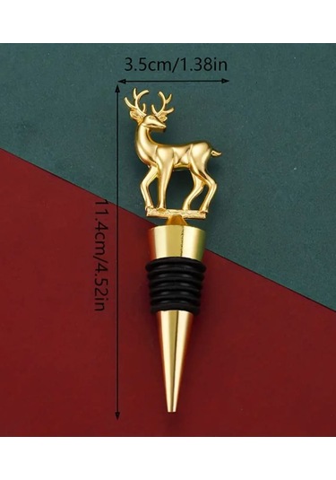 Atay Garage Zarif Altın Kaplama Geyik Şeklinde Şarap Tıpası