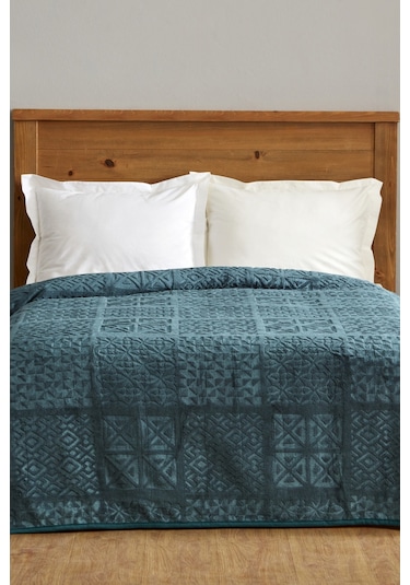 Karaca Home Blair Çift Kişilik Embos Battaniye Petrol 200x220 CM Petrol Yeşili