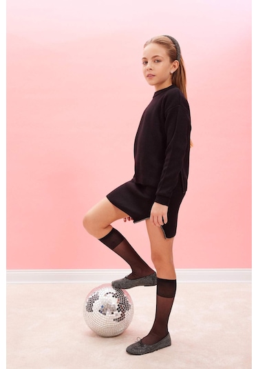 DeFacto Kız Çocuk Siyah Taşlı Etek D1389A824WNBK27 Siyah