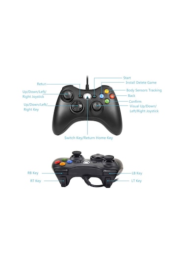Xbox 360 Pc Uyumlu Wired Kablolu Kol Gamepad Joystick Controller