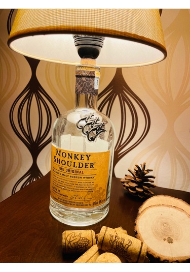 Monkey Shoulder Şık Tasarımlı Abajur Gold