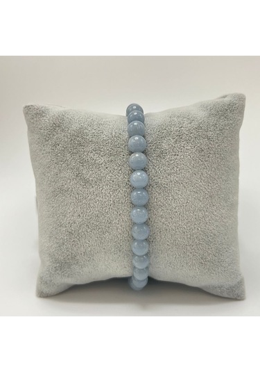 Sertifikalı Anjelit 6mm Doğal Taş Bileklik Mavi