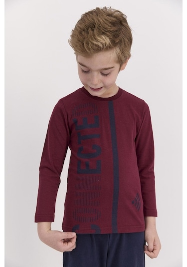 Rolypoly 2542 Connected Bordo Erkek Çocuk Pijama Takımı