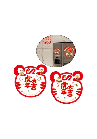 Suntek 2x 30cm Yeni Yıl Bahar Duvar Çıkartmaları Kapı Stil-5