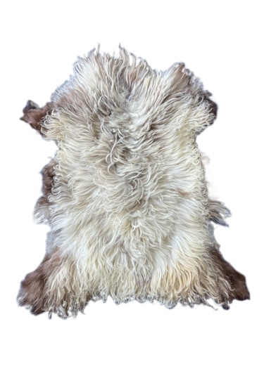 Gerçek Uzun Tüylü Koyun Postu Naturel 70x50 Cm