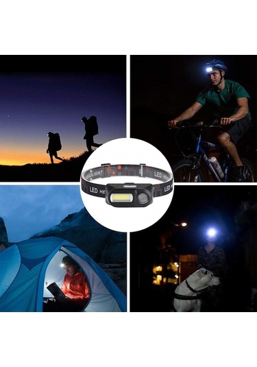 Ulzyvf Usb Mini Kafa Feneri, Şarjlı, Siyah, Ipx7 Su Geçirmez Siyah