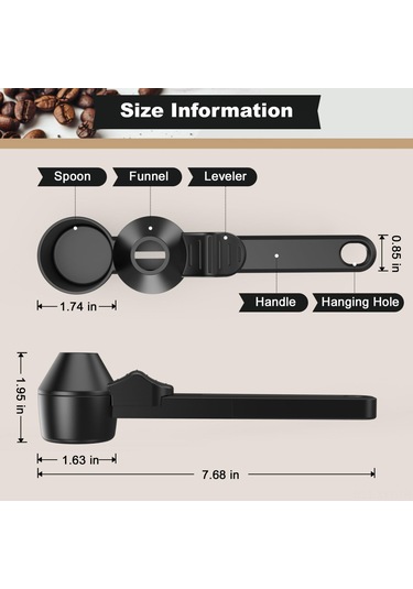 Yaleker Kahve Filtre Huni Ve Kaşık Seti, Yeniden Kullanılabilir Kapsüllere Dolum, Fazla Kahveyi Kaldırma, Ev Kullanıma Uygun Siyah Abs Malzeme Siyah