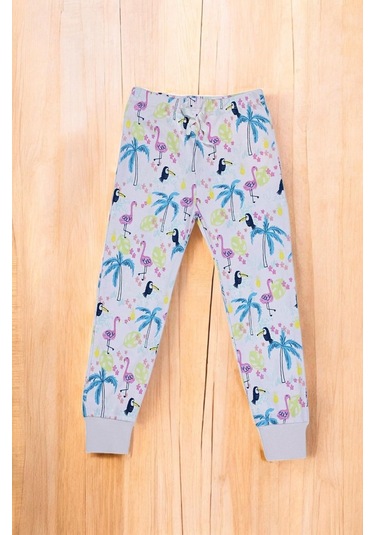 Flamingo Desenli Kısa Kol Kız Çocuk Pijama Takım Pembe