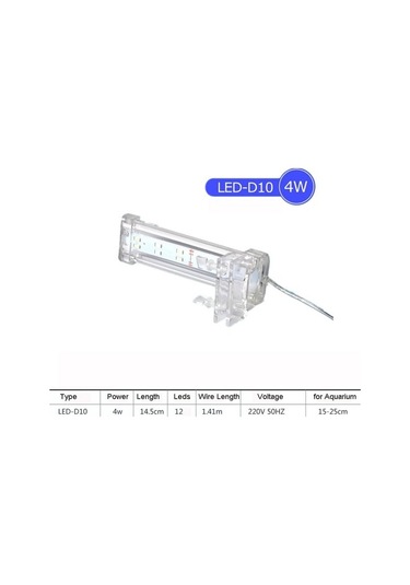 Silkroadselect D10 Stili Kristal Ledler Akvaryum Aydınlatma Sulu Bitki Büyüme Işığı Su Geçirmez Klipli Lamba Mavi Beyaz Led Balık Tankı Için Beyaz